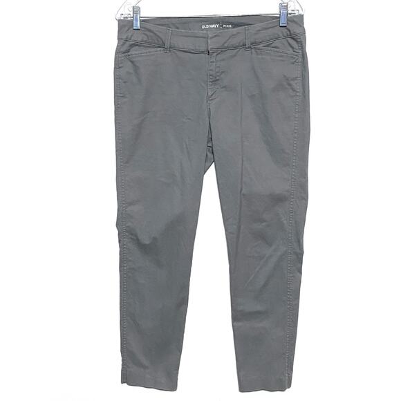 Old Navy Pixie Khakis Chinos Greystone Stretch Front Pockets Women 8R Y2K 2016 - Picture 1 of 9